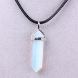 6pcs Natural Stone Pendants Charms Hexagonal Pointed Healing Reiki Chakra