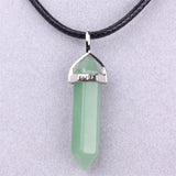 6pcs Natural Stone Pendants Charms Hexagonal Pointed Healing Reiki Chakra