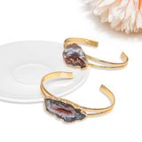 Druzy Geode Stone Bracelet Agate Cuff Bangle for Women