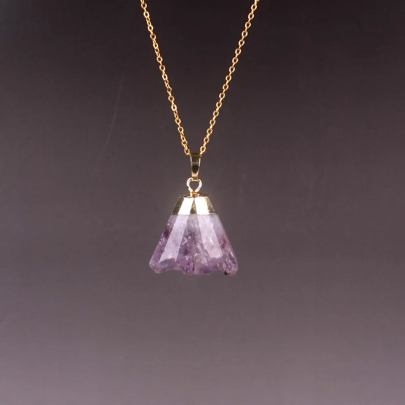 Amethyste Chokers Quartz Crystal Pendant Necklace
