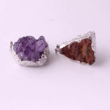 Irregular Amethysts Quartz Geode Necklace Crystal Point Stone Pendant