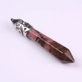Mixed Stone Hexagonal Point Pendants 3pcs Picture Purple Aventurine
