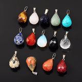 Mixed Water Drop Rock Crystal Spot Stone Pendant 12Pcs