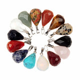 Mixed Water Drop Rock Crystal Spot Stone Pendant 12Pcs