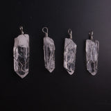Clear Quartz Druzy Reiki Stone Pendant Necklace