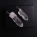 Clear Quartz Druzy Reiki Stone Pendant Necklace