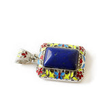 Celestial Quartz Pendant Colorful Locket Chain Jewelry