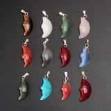 Colorful Tiger Eye Crescent Moon Pendant