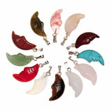 Colorful Tiger Eye Crescent Moon Pendant