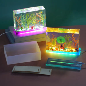 3D Cube Ornament LED Lamp Holder Silicone Resin Mold Handicrafts