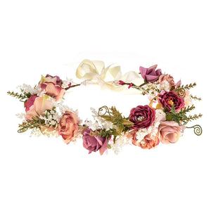 Dry Flower Headband Adjustable Garland Headband Flower Crown