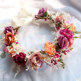 Dry Flower Headband Adjustable Garland Headband Flower Crown
