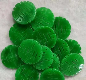 Green Jadeite Xizi Loose Beads DIY Earrings Tassels Accessories Jade Jewelry