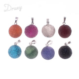 6pcs/lot Small Bezel Round Shape Rough Natural Stone Pendant