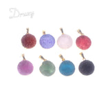 6pcs/lot Small Bezel Round Shape Rough Natural Stone Pendant