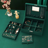 Dual Layer Jewelry Organizer Case Storage Multipurpose Display Dustproof Holder