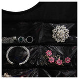 30-Pocket Jewelry Organizer with 14 Hook-Loop Tabs, Dual-Sided Storage Bag