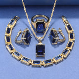 Dubai 18K Necklace Jewelry Sets Earrings Bracelet Ring Zirconia