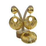 Dubai 18K Plating Jewelry Set for Women Large Hoop Earrings and Pendant