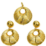 Dubai 18K Plating Jewelry Set for Women Large Hoop Earrings and Pendant