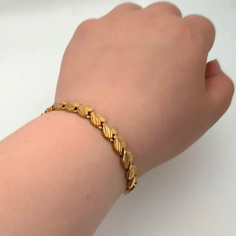 Dubai 24K Indian Jewelry Cuban Chain Bangle Bracelet for Men and Women