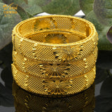 Dubai 24k Plated Bangles Wedding Indian Bangle African Women Hard Bracelets
