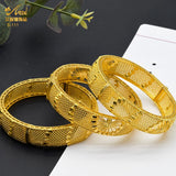 Dubai 24k Plated Bangles Wedding Indian Bangle African Women Hard Bracelets