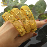 Dubai 24k Plated Bangles Wedding Indian Bangle African Women Hard Bracelets