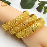 Dubai 24k Plated Bangles Wedding Indian Bangle African Women Hard Bracelets