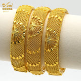 Dubai 24k Plated Bangles Wedding Indian Bangle African Women Hard Bracelets