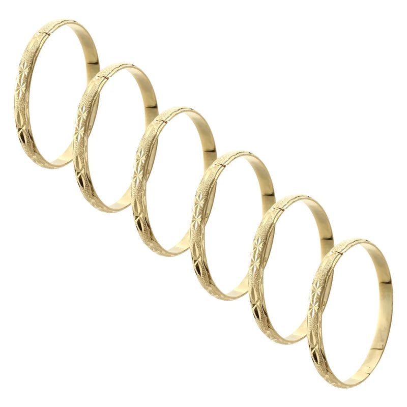 Dubai 8mm Circles Bangles Ethiopian Cuff Bracelet Wedding Jewelry