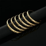 Dubai 8mm Circles Bangles Ethiopian Cuff Bracelet Wedding Jewelry