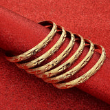 Dubai 8mm Circles Bangles Ethiopian Cuff Bracelet Wedding Jewelry