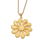 Dubai Africa Flower Copper Necklace for Men Women Chain Necklace