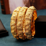 Dubai African Wedding Jewelry Bridal Bangles Plated Women Cuff Bracelets
