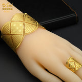 Dubai African Woman Bracelet Rings Plated Bohemian Jewelry Bangles Hawaiian Wide