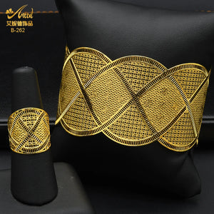 Dubai African Woman Bracelet Rings Plated Bohemian Jewelry Bangles Hawaiian Wide