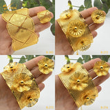 Dubai African Woman Bracelet Rings Plated Bohemian Jewelry Bangles Hawaiian Wide