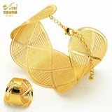 Dubai African Woman Bracelet Rings Plated Bohemian Jewelry Bangles Hawaiian Wide