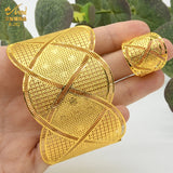 Dubai African Woman Bracelet Rings Plated Bohemian Jewelry Bangles Hawaiian Wide