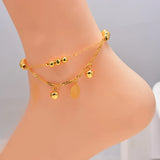 Dubai Arab Vintage Bell Chain Anklets Women Men Baby Ankle Bracelet