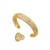 Dubai Bangles for Women Ring Set Ethiopian African Dubai Bride Bracelets Jewelry