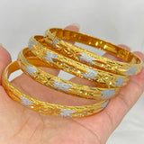 Ethiopian Wedding Bracelets Africa 24k Silver Bangles Two-Tone Bracelet