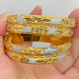 Ethiopian Wedding Bracelets Africa 24k Silver Bangles Two-Tone Bracelet