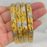 Ethiopian Wedding Bracelets Africa 24k Silver Bangles Two-Tone Bracelet