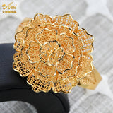 Dubai Flower Wedding Bridal Copper Cuff Bracelet Jewelry for Women