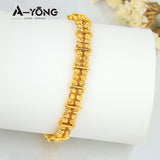 Dubai Bracelet 21k Plated Women Hand Bangle Party Accessories