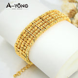Dubai Bracelet 21k Plated Women Hand Bangle Party Accessories