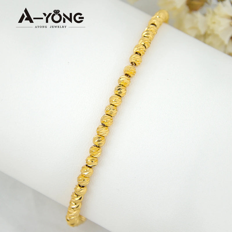 Dubai Bracelet 21k Plated Women Hand Bangle Party Accessories