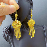 Ethiopia Tassle Drop Earrings Copper Plated Jewelry For Girls